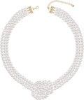 Statement Strand Imitation Pearl Necklace for Women 1980s