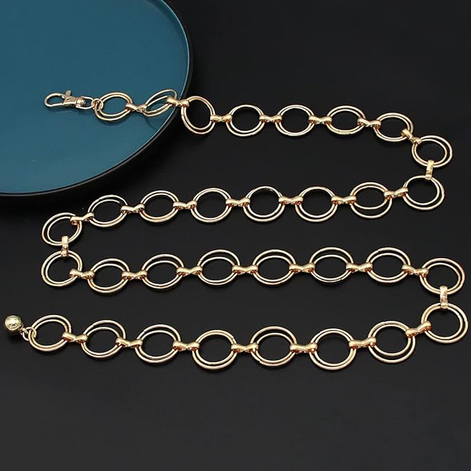 Women's Chain Belt Metal Waist Belt Chunky Belly Link Belt