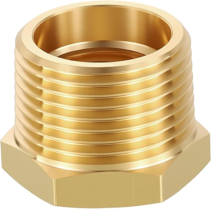 1 Pack Male to FeMale Adapter, 3/4" NTP Male x 1/2" NTP Female Threaded Brass by Rebower