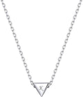 ChicSilver Personalized 925 Sterling Silver Dainty Small Heart/Star/Moon/Dot/Triangle Pendant Necklace for Women, Silver/Gold/Rose Gold/Black (with Gift Box)