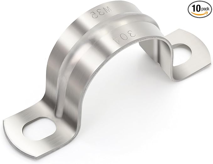 10 pcs 1-1/4" Conduit Clamp 304 SS Pipe Support U Bracket, Tube Clamps by Unknown