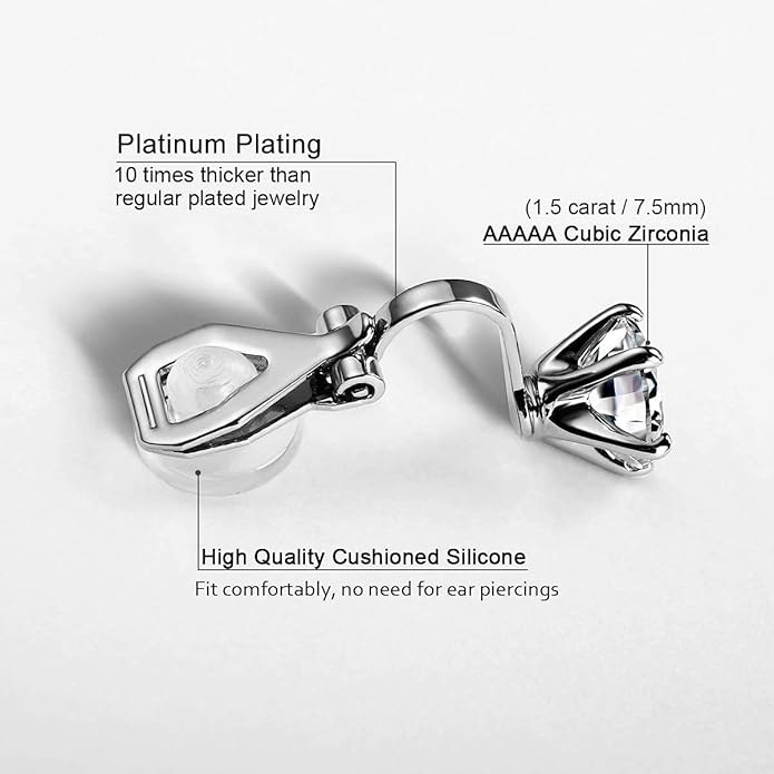 Clip on Earrings Women, 14K Gold Hoop Clip-On Earrings for Women, Hypoallergenic Non Pierced Croissant Earrings