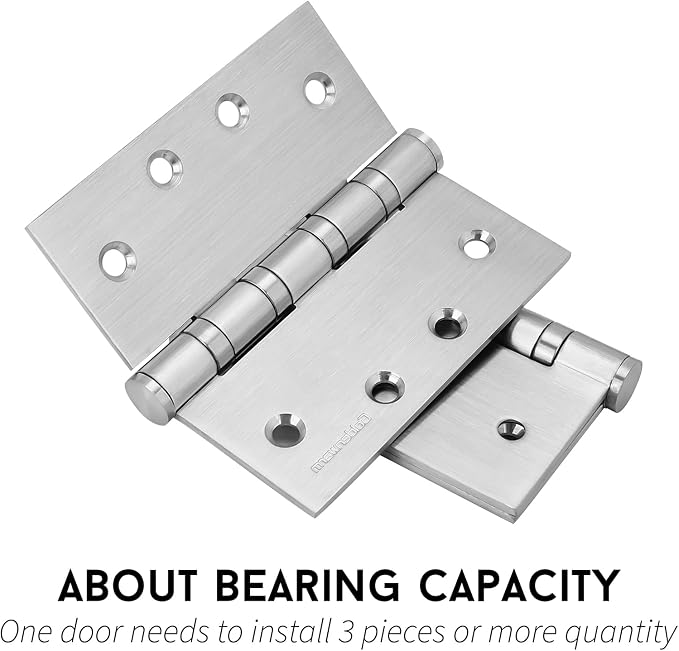goldenwarm 6 Pack 4 x 4 Inch Ball Bearing Door Hinges Heavy Duty Stainless - Image 6