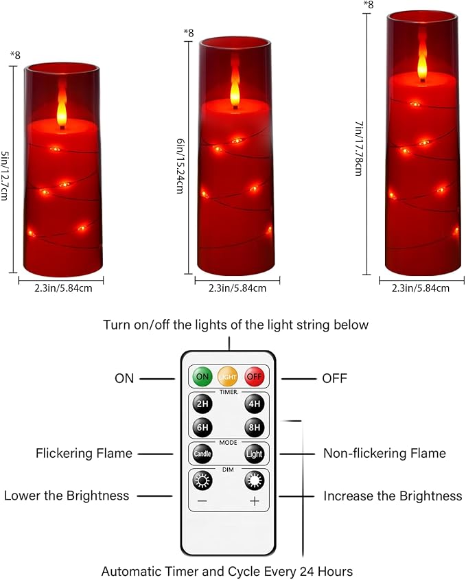 Nimiko Flickering Flameless LED Candles, Battery Operated Candles 24 Pcs - Image 2
