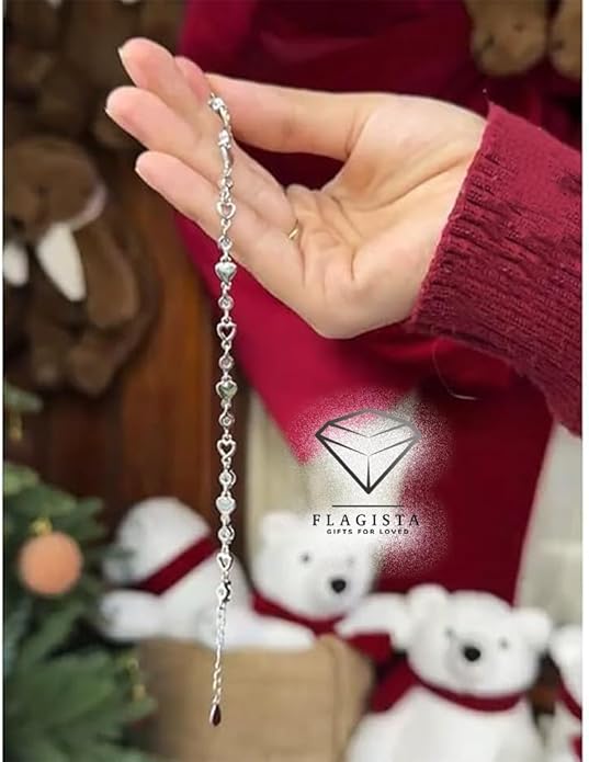 “To My Wife Heart Bracelet – Crystal Heart Link Jewelry Gift with Message Card”.