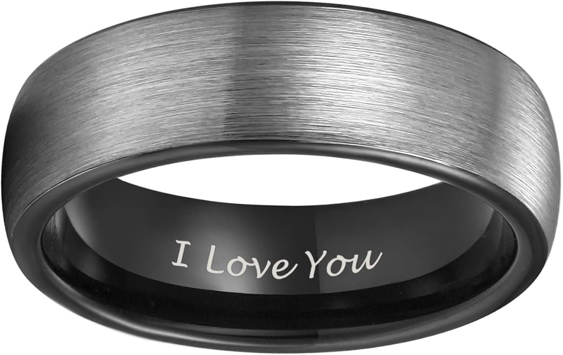 TRUMIUM 4mm 6mm 8mm Tungsten Rings for Men Women Engagement Wedding Band Brushed Black Comfort Fit Size 4-15