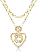 Heart Letter Necklaces for Women 14K Gold Plated Cubic Zirconia Heart Initial Layered Necklace Infinity Pendant Necklace Letter Initial Jewelry for Women