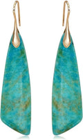 Natural Stone Earrings for Women Boho Triangles Dangle Drop Earrings