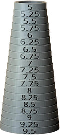 Bracelet Sizer Mandrel Quarter Sizes (Oval - Aspect Ratio of Human Wrist) (Grey)