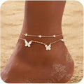 RLMOON Gold Anklets for Women CZ Ankle Bracelet 14K Gold/Silver Plated Waterproof Dainty Layered Tennis Heart Dot Chain Silver Anklets Trendy Foot Jewelry