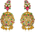 14K Gold Crystal Chandelier Earrings for Women,Vintage Court Style Yellow Crystal Tassel Long Drop Earrings,Fashion Earrings Jewelry Gift for Her