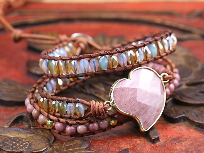 ZOSOJONA Women Wrap Bracelets Boho Natural Stone Jasper Turquoises Strand Bracelet Jewelry Collection