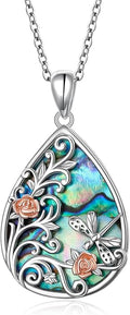 FLYOW 925 Sterling Silver Cute Animal Jewelry Hummingbird/Butterfly/Wolf/Corgi/Cat/Snake/Spider/Bat/Penguin/Bear/Opossum/Frog/Guinea Pig for Women Mother Friend Animal Lovers