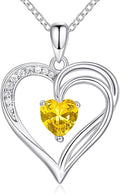 925 Sterling Silver Heart Necklace for Women Birthstone Necklace Silver Jewelry for Womens Jewelry Gifts for Women Her Mom