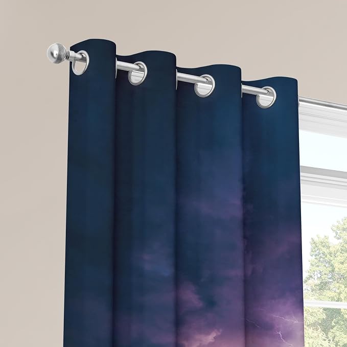 Lightning Curtains for Bedroom 63 Inch Length 2 Panels, Thunderstorm Blackout - Image 4