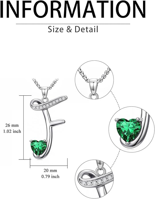 Valentines Day Gifts for Women Alphabet A to Z Initial Birthstone Pendant Necklaces for Women - 18k White Gold Plated Personalized Name Jewelry Valentine Mothers Day Birthday Gifts for Women Her Girlfriend