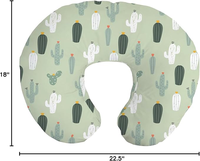 Little Grape Land Nursing Pillow for Infants, Breastfeeding Pillows, Baby Support Pillow for Nursing, Bottle Feeding, Tummy Time with Machine Washable Cover & Breathable Filling (Blossom Cactus)