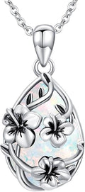 JUSTKIDSTOY Moonstone Necklace 925 Sterling Silver Teardrop Pendant Necklace Jewelry Gifts for Women Girls