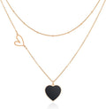Linawe Layered Choker Heart Pendant Necklace for Women Trendy, Gold/Silver/Rose Gold Chain Stainless Steel Stacked Necklaces, Double Heart Necklace Y2K Preppy Jewelry