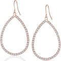 Simulated Diamond Teardrop Dangle Earrings For Women - Gold or Silver Tone with Cubic Zirconia - Hypoallergenic and Safe for Sensitive Ears