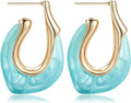 Acrylic Hoop Earrings Chunky Huggie Statement Vintage Earrings Cute Resin Drop Earring Trendy Jewelry Gifts for Women