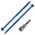 Wensilon 1/4" * 5" Slotted Hex Concrete Screws Anchor Blue Hexagon Head by Wensilon