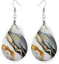 Teardrop Wood Earrings Light Weight Printed Image Dangle Jewelry, Fun and Funky Earrings