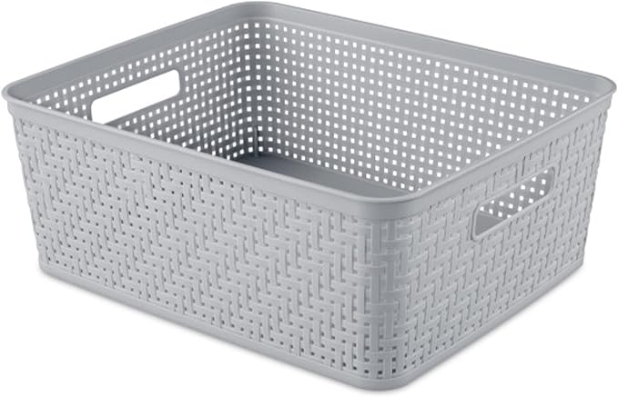 Sterilite 12 Pack Plastic Storage Bin Organization Containers, Short Baskets - Image 6