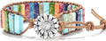 ZOSOJONA 7 Chakra Bracelet Bohemian Handmade Leather Wrap Healing Protection Natural Stone Yoga Beaded Bracelets Boho Friendship Jewelry