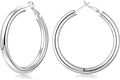 sovesi Chunky Gold Hoop Earrings for Women with 925 Sterling Silver Post, 14K Gold Plated Small Thick Gold Hoops Earrings for Women