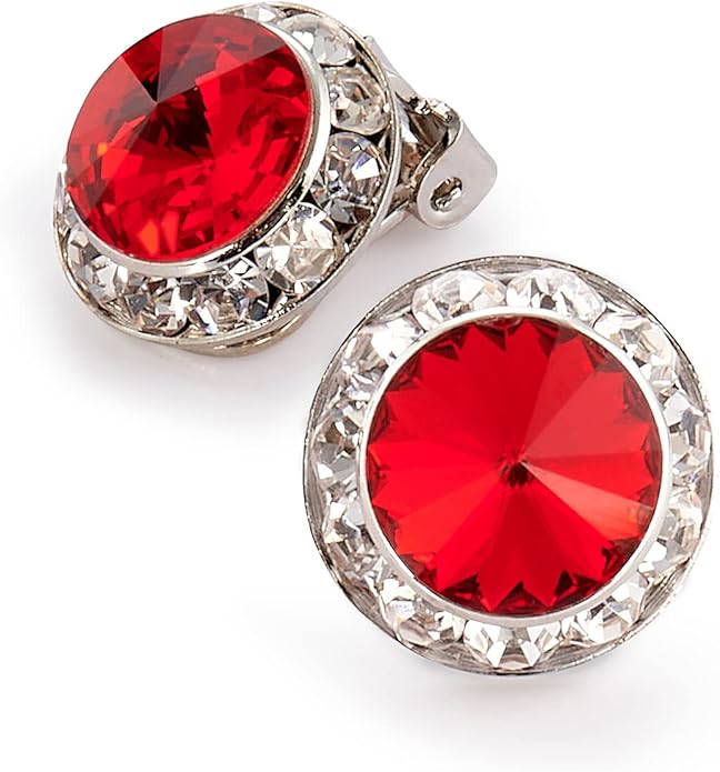 | Colorful Rhinestone Clip On Earrings for Dance, Pageant, Prom, Performance, Wedding, or Special Event