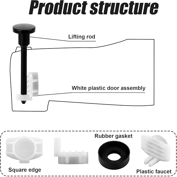 Tub Spout Diverter Repair Kit, Shower Diverter Valve Stems & Seal and Gates | - Image 4