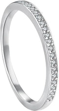 S925 Adjustable Silver Rings Embellished with 0.23 Carat D-color VVS1 Clarity Diamond Wedding Band - Dazzling Elegance Design, Ideal for Memorable Moments
