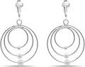 Silver Clip On Earrings For Women, They Look Pierced, Don't Pinch & Won't Fall Off, Hypoallergenic & Lightweight