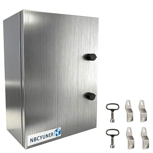 NBCYUNER Stainless Steel Electrical Enclosure 24x24x12 Inch NEMA 4X Enclosure by NBCYUNER