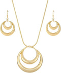 Madison Tyler Gold Plated Jewelry Set for Women | Silver Teardrop Pendant Necklace Trendy | Long Necklace with Snake Chain | Fashion Dangle Earring Set