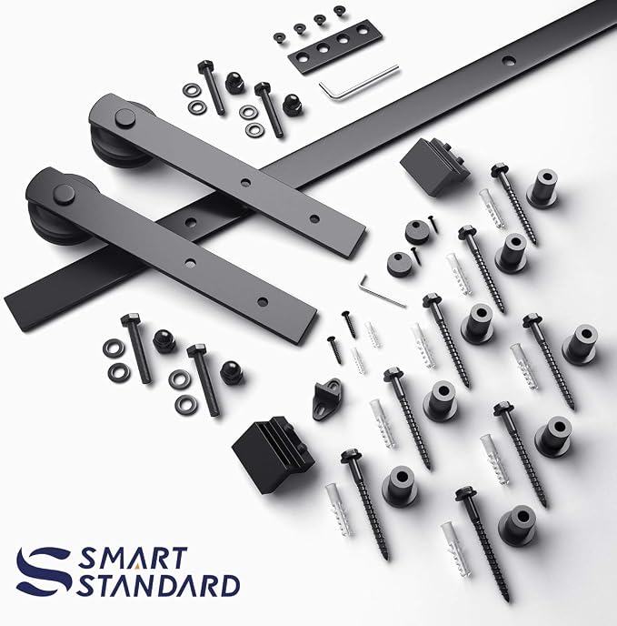 SMARTSTANDARD 10ft Sliding Barn Door Hardware kit, Fit 60" Wide Door Panel | - Image 4