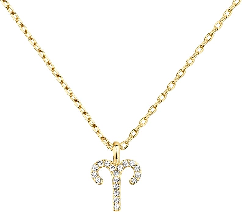 PAVOI 14K Gold Plated Cubic Zirconia Astrology Necklaces for Women - Zodiac Pendant Jewelry Gifts - Zodiac Sign Pendant Necklaces