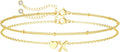 DEARMAY Dainty Initial Heart 14K Gold Plated Bracelets for Women Trendy, Letter Charm Bracelet Jewelry Cute Simple Fashion Chain Gift