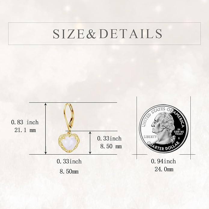 DOVRAN 10K 14K Solid Gold Leverback Earrings for Women Real Yellow Gold Filigree Dangle Earrings Trendy Jewelry Birthday Christmas Gifts for Wife Mom