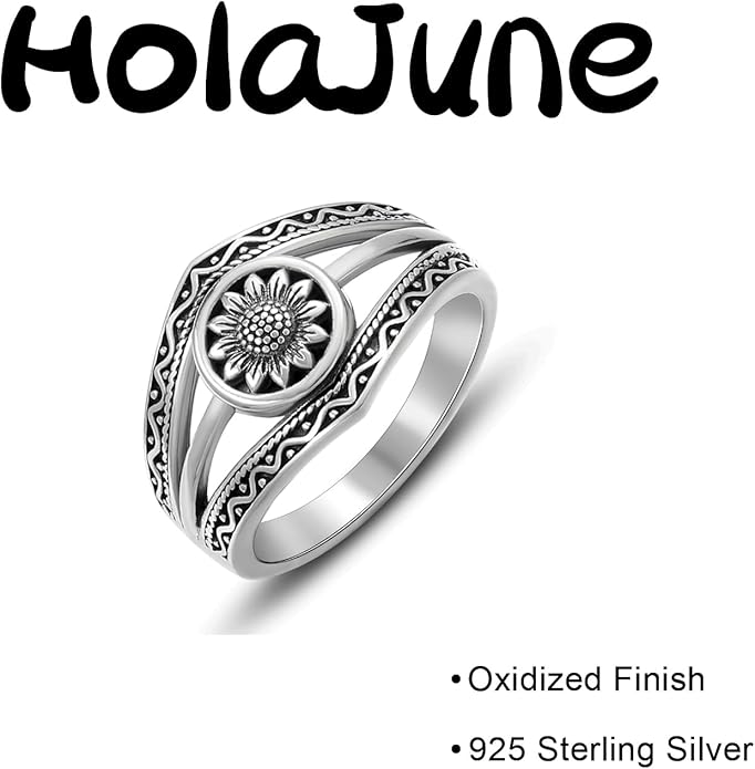 Boho Turquoise Ring for Women Sterling Silver Western Style Statement Ring Bohemian Jewelry Gifts