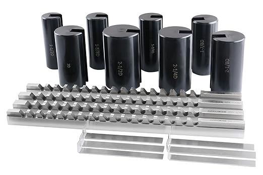 Accusize Industrial Tools No 40A H.S.S. Keyway Broach Sets in Fitted Box, 32 Combinations, 5100-0042