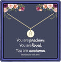 Hidepoo Valentines Gifts for Kids Teen Girls Women - 14K Gold Plated/Rose Gold Plated/S925 Sterling Silver Disc Initial Necklaces for Girls Jewelry Birthday Valentines Gifts for Kids Girl Teens Women