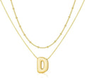 Initial 14K Gold Plated Necklaces for Women, Layered Bubble Letter A-Z Necklace Pendant Choker Necklaces for Women Trendy Monogram Name Necklace Personalized Jewelry for Women