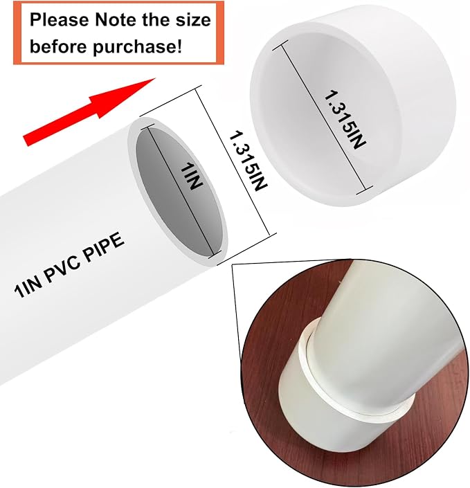 20Pack 1"PVC Pipe End Cap Fitting Schedule 40 Furniture Grade 1" PVC Pipe Plug - Image 2
