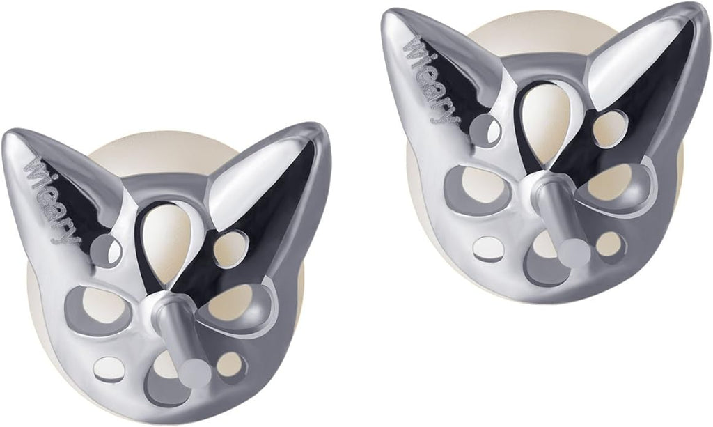 Wicary Cat Earrings Sterling Silver Pearl Earrings for Women Cat Stud Earring for Cat Lovers