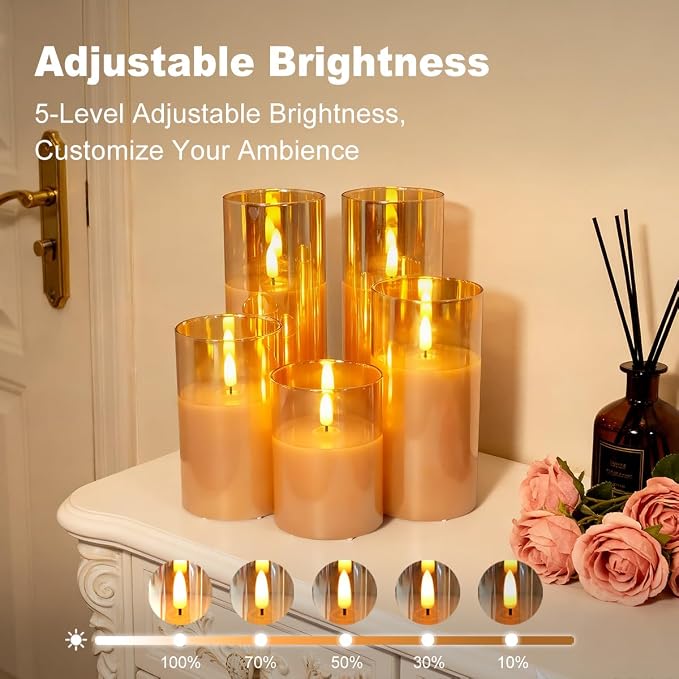 LEDHOLYT Rechargeable Flameless Candles, Realistic Flickering LED Flameless - Image 2