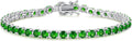 FANCIME Birthstone Bracelet Sterling Silver Gemstone Tennis Bracelets Fine Jewelry Wedding Bridal Prom Birthday Gift for Women Her, Length 7.2 Inch Width 4mm