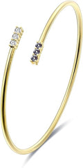 EcoGems Lab Grown Gemstone & Moissanite Bracelets – 14K White or Yellow Gold Plated Sterling Silver – Featuring Lab Grown Diamonds, Emeralds, Paraiba, Sapphire & Pearls – Sustainable Luxury Gift with Gift Box