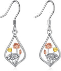 VONALA Flower Earrings for Women 925 Sterling Silver Rose/Lotus/Scottish Thistle/Tulip/Lilac/Mushroom/Pineapple Dangle Drop Earrings Flower Jewelry Gifts for Women Girls Birthday Gifts